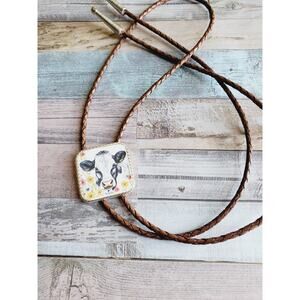 Leather Bolo Tie Concho Necklace Western concho necklace, WOMENS western wear